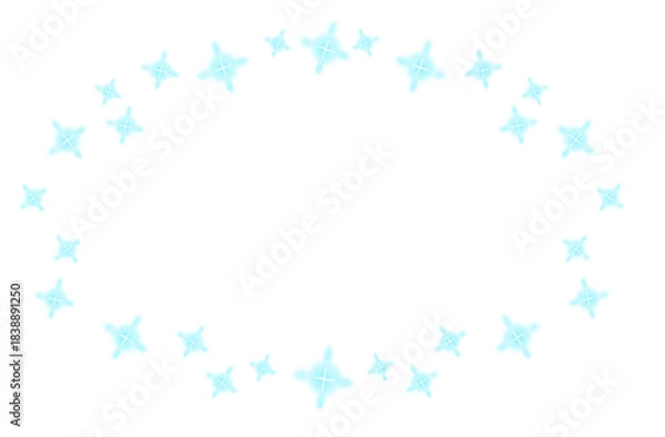 Obraz Blue glowing round horizontal frame