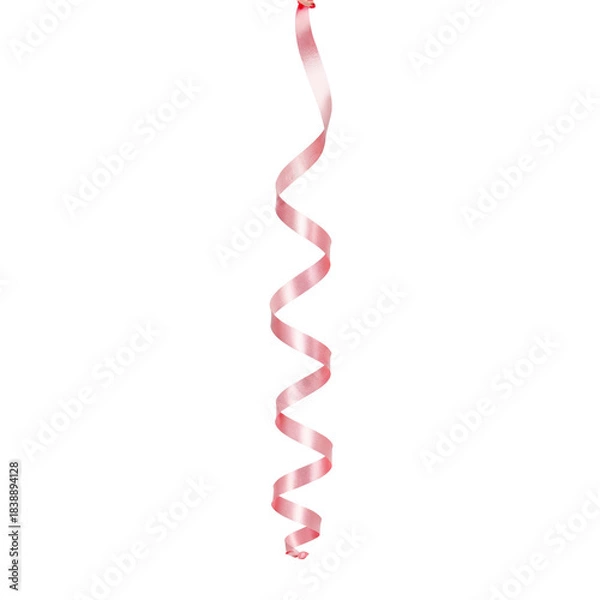 Obraz Isolated Balloon Ribbon Curl on White Background - Perfect for Celebrations