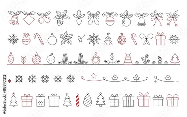 Obraz Minimalist Christmas Tree and Snow Elements