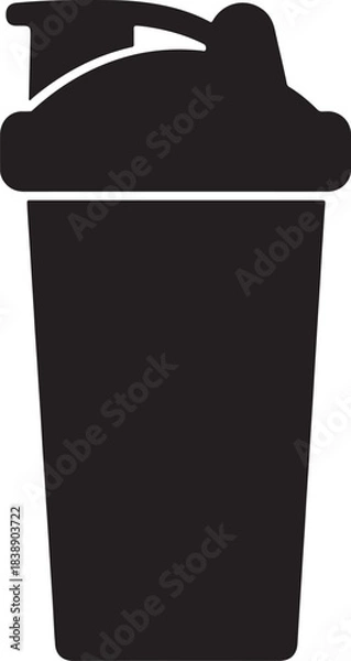 Obraz Workout supplement mixer bottle silhouette for health icon