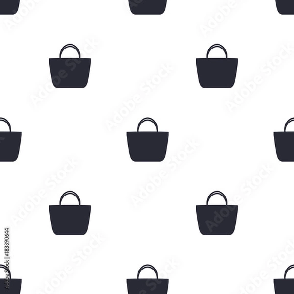 Fototapeta БезымяннBlack bags on a white background. Seamless pattern. Vector illustration.ый-4