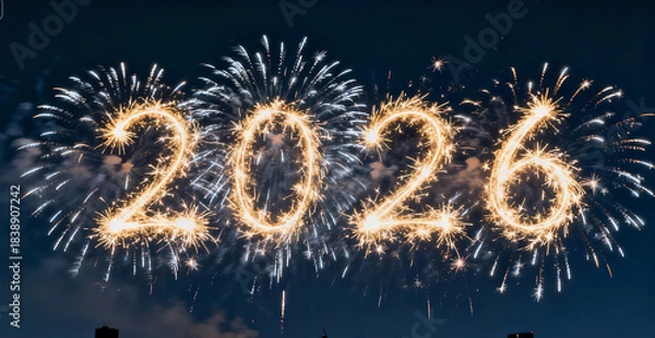 Fototapeta 2026 new year fireworks