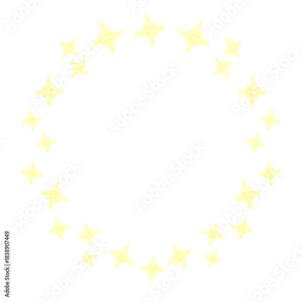 Obraz Yellow glowing round frame design