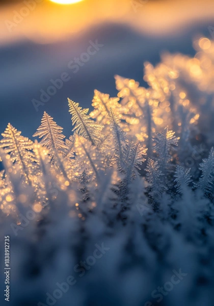 Obraz Frosted Fern Ice Crystal Sunrise