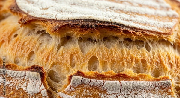 Obraz Loaf Bread Crust Loaf Slice Close Up