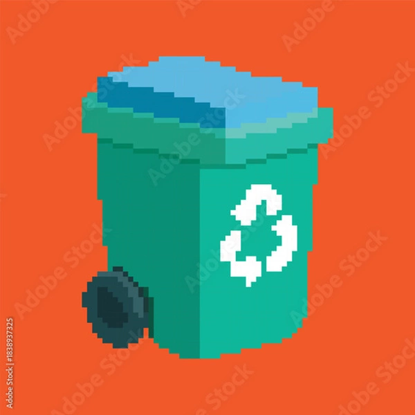 Obraz trash can pixel art