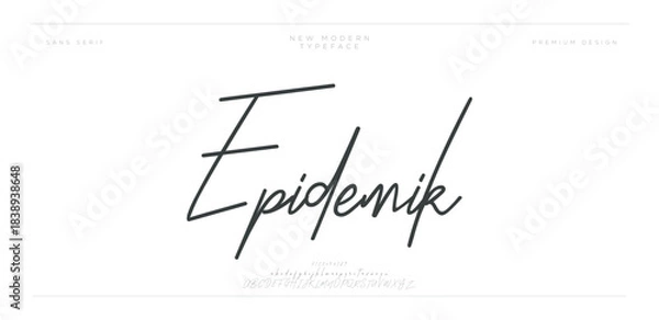 Fototapeta Epidemik – Clean Minimal Signature Font