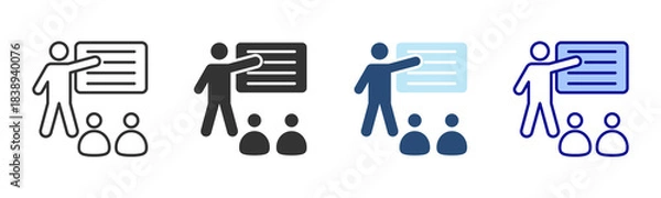 Fototapeta Presentation Icon Set. Designed In Multi Style