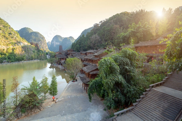 Obraz "Fenglin Buyi" is a small town inhabited by the Buyi people, located in Xingyi, Guizhou, China.