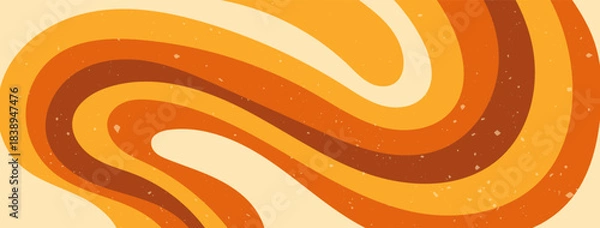 Fototapeta Zebra groovy Y2K orange color wave.