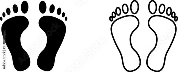 Obraz Footprints as logo designs on white background illustrating basic human anatomy