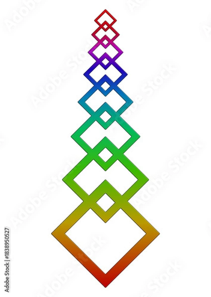 Obraz bande verticale de carrés imbriqués