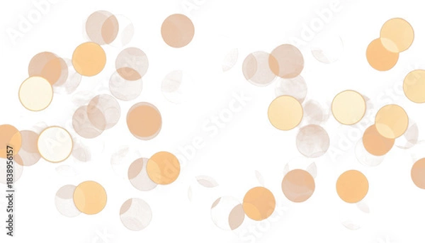 Fototapeta Golden bokeh on transparent background for overlay