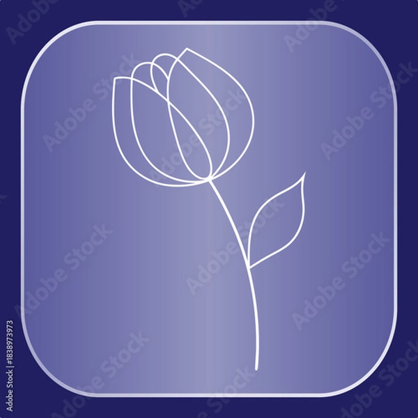 Obraz Simple White Flower Line Art