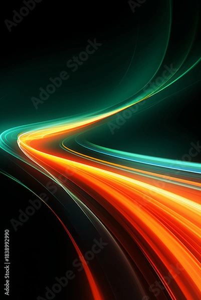 Obraz illustration vector light neon trails