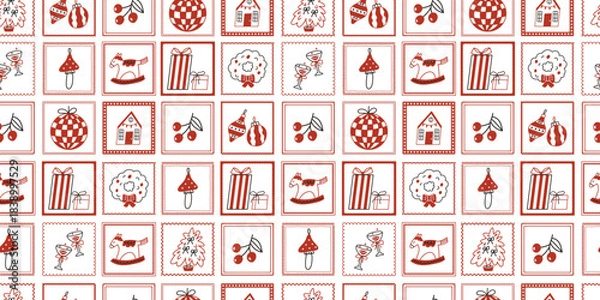 Obraz Christmas cute seamless pattern