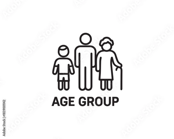 Fototapeta Age Group icon vector design illustration.