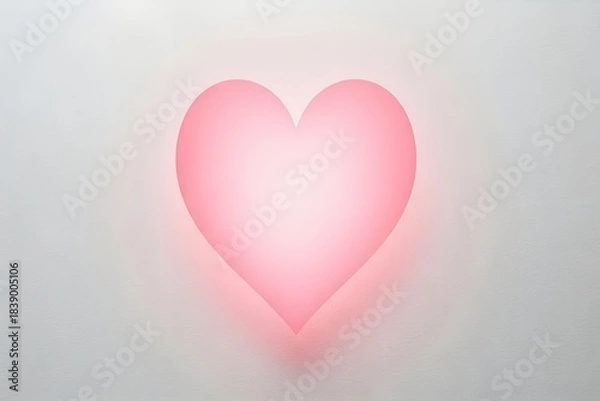 Obraz Soft pink glowing heart shape isolated on transparent background