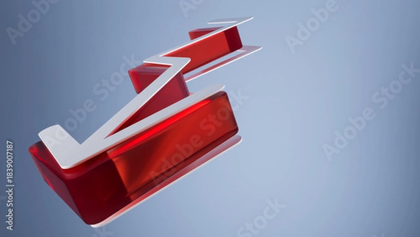 Fototapeta Arrow 3d rendering on blue background
