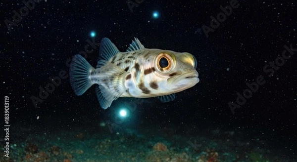Fototapeta  Eyes in the Dark – The Barreleye Fish of the Deep