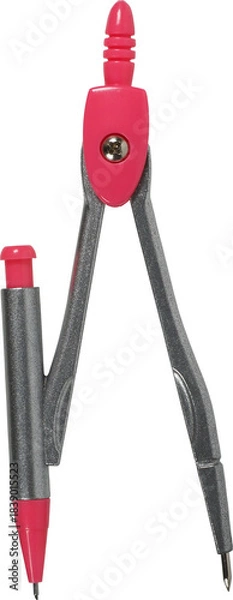 Obraz Pink school compasses isolated on white background