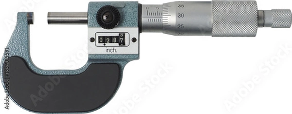 Obraz Imperial and metric micrometer isolated on white background