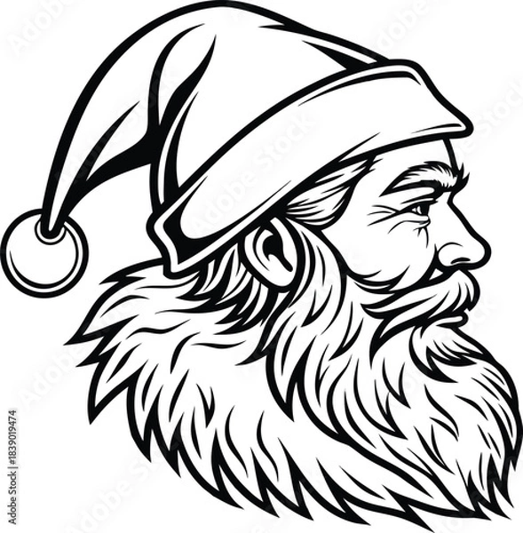 Obraz Santa claus beard shape silhouette