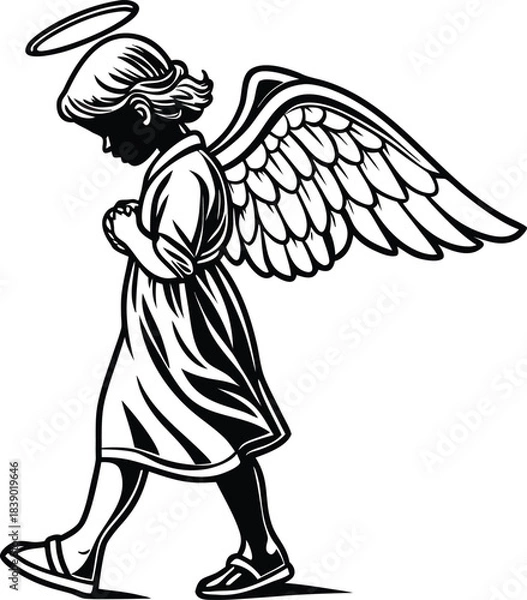 Obraz Tiny angel silhouette design