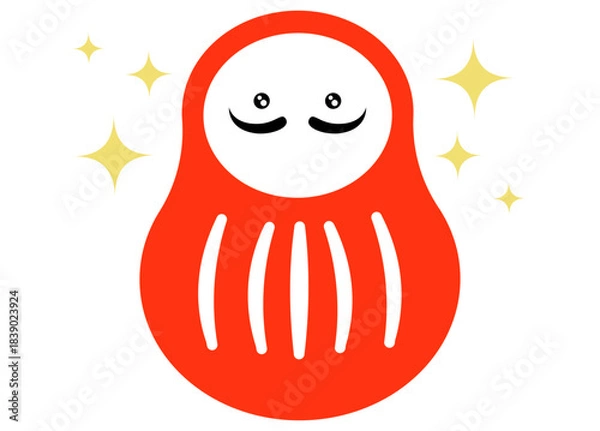 Obraz お正月・年賀状素材　キラキラした目のダルマさん　2