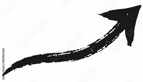 Obraz Hand Drawn Arrow on White Background