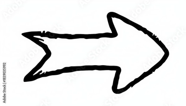 Obraz Hand Drawn Arrow on White Background