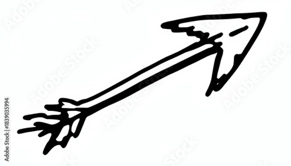 Obraz Hand Drawn Arrow on White Background