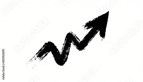 Obraz Hand Drawn Arrow on White Background