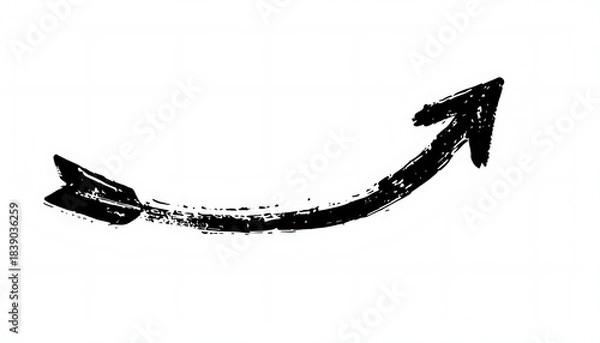 Obraz Hand Drawn Arrow on White Background
