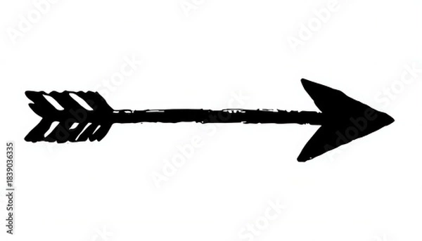 Obraz Hand Drawn Arrow on White Background