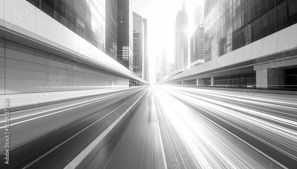 Obraz 光速で駆け抜ける都市の高速道路