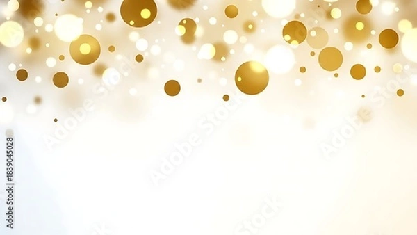Obraz Digital illustration of abstract, yellow and orange glowing orbs, used to convey a magical or festive atmosphere