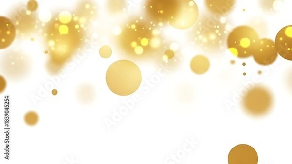 Obraz Horizontal band of ethereal golden bokeh effect, suitable as a festive graphic element or glowing design background