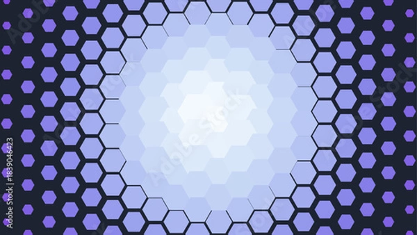 Obraz Vector Hexagonal Halftone Pattern – Abstract Tech Background