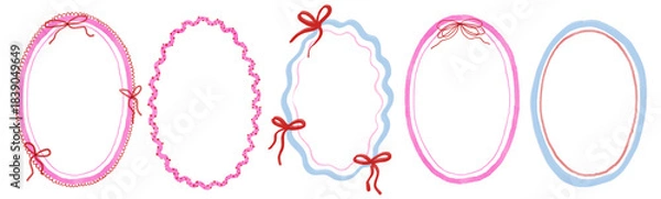 Fototapeta Oval shape frame collection design