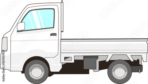 Obraz 白い軽トラックのベクター素材イラスト