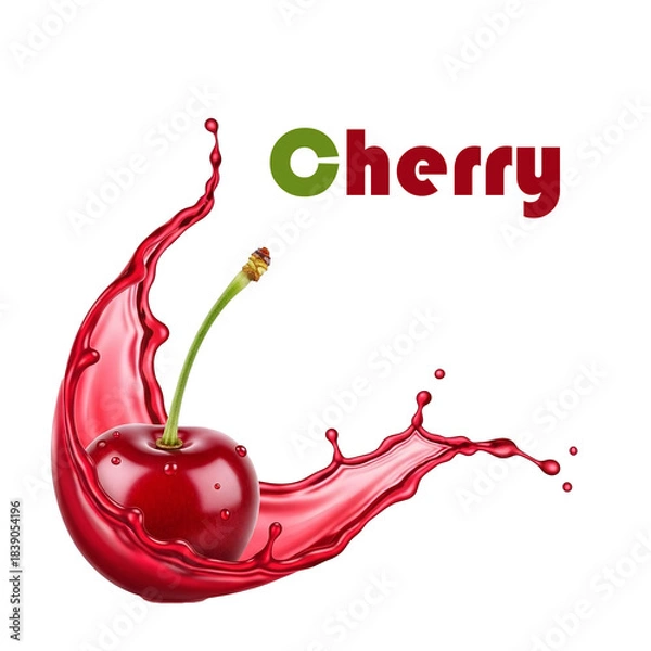 Obraz cherries falling into water