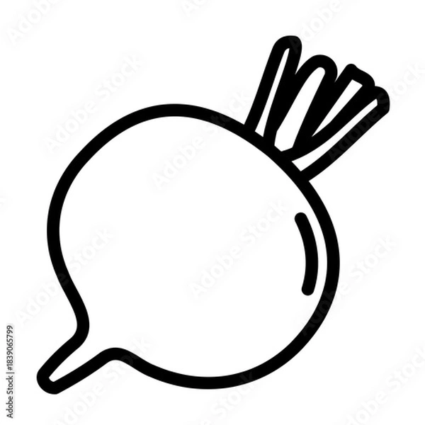 Fototapeta radish outline icon