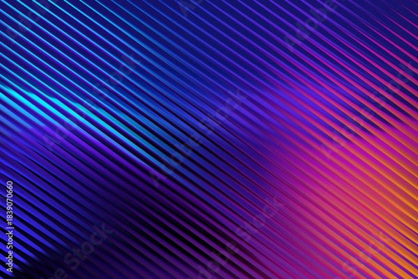 Fototapeta Diagonal abstract gradient lines background with vibrant blue, purple and orange colors, modern design.