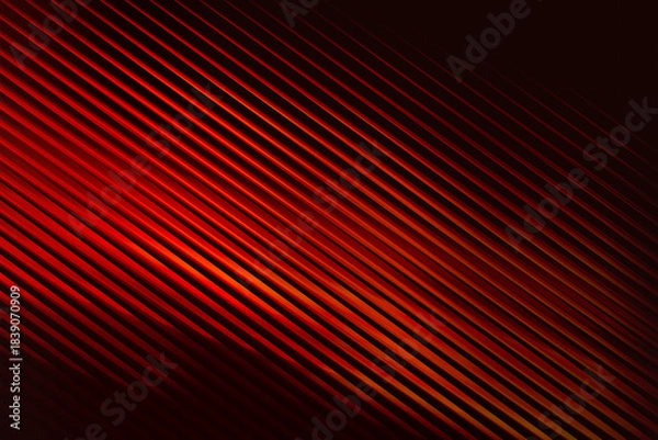 Fototapeta Abstract red diagonal lines with gradient glow and shadow for dynamic background use
