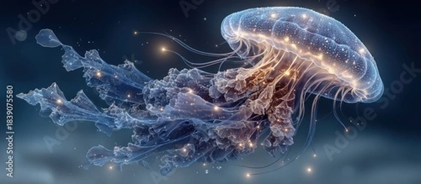 Obraz Glowing Jellyfish, Abstract Representation