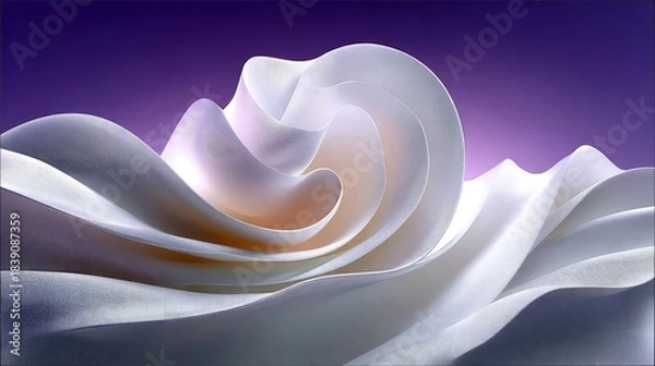 Fototapeta Abstract Fabric Waves in Motion Against Purple Backdrop