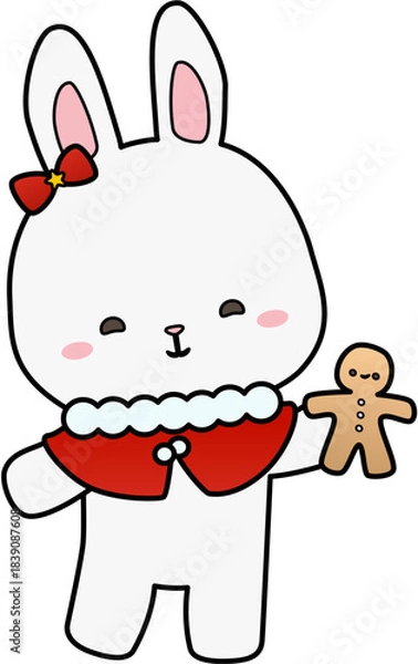 Fototapeta rabbit with gingerbread