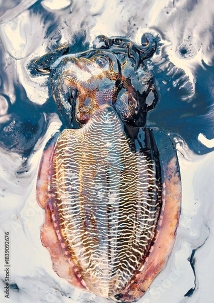 Obraz  fresh squid ink on white background 