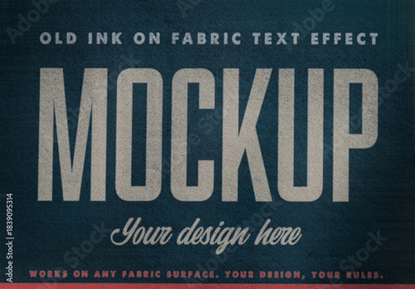 Obraz Old Ink on Fabric Text Effect Mockup
